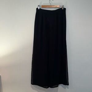 Vintage Tadashi Black Sheer Layered Maxi Skirt